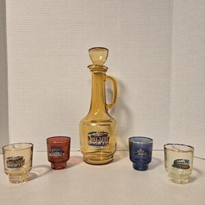 VINTAGE ROMA DECANTER W/ SHOT GLASSES